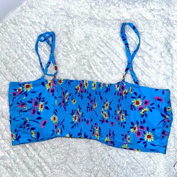 Zara Summer Sky blue floral crop top size small - Picture 4 of 5